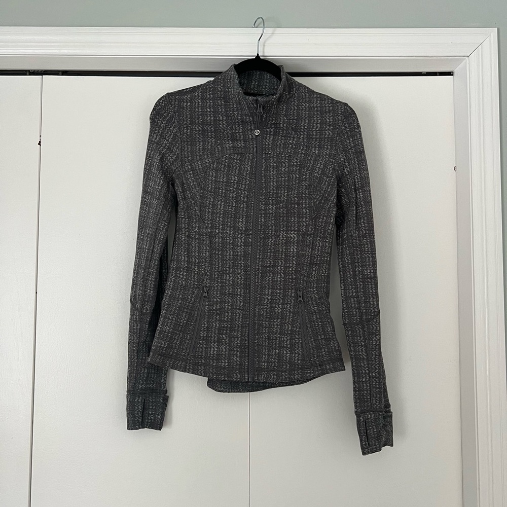 Lululemon Gray Define Plaid Zip-Up Jacket